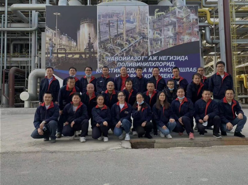 The work style of the start-up team of PVC and natural gas to acetylene project in Navoi, Uzbekistan